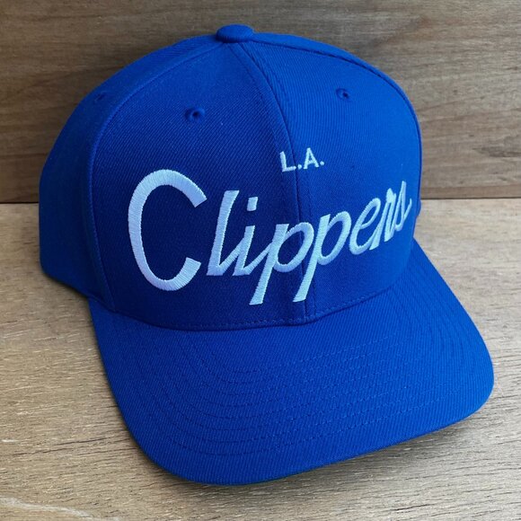 MITCHELL & NESS NBA LA CLIPPERS LEGENDARY SCRIPT PRO CROWN SNAPBACK HAT NEW - Picture 1 of 4